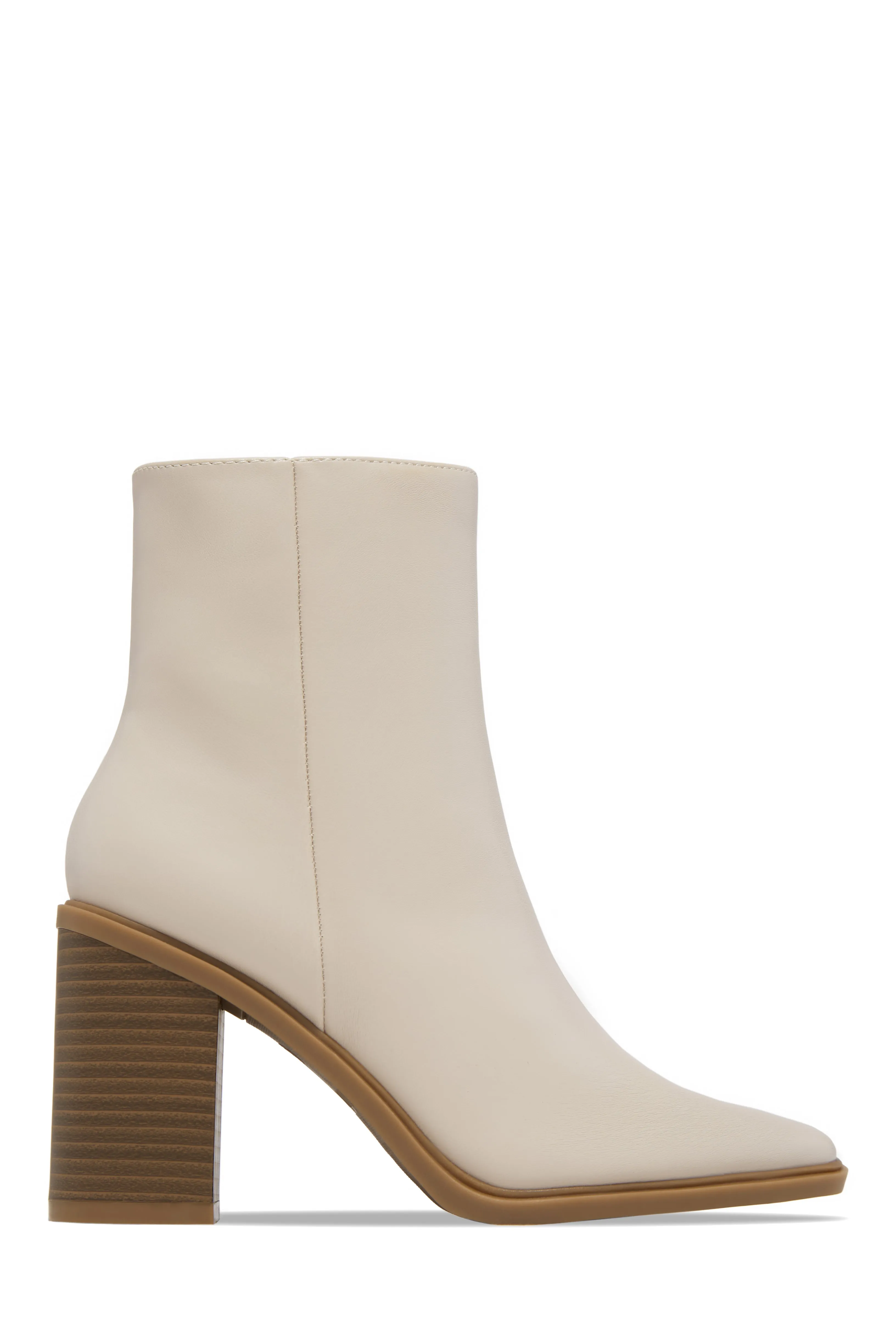 Alette Block Heel Ankle Boots - Ivory