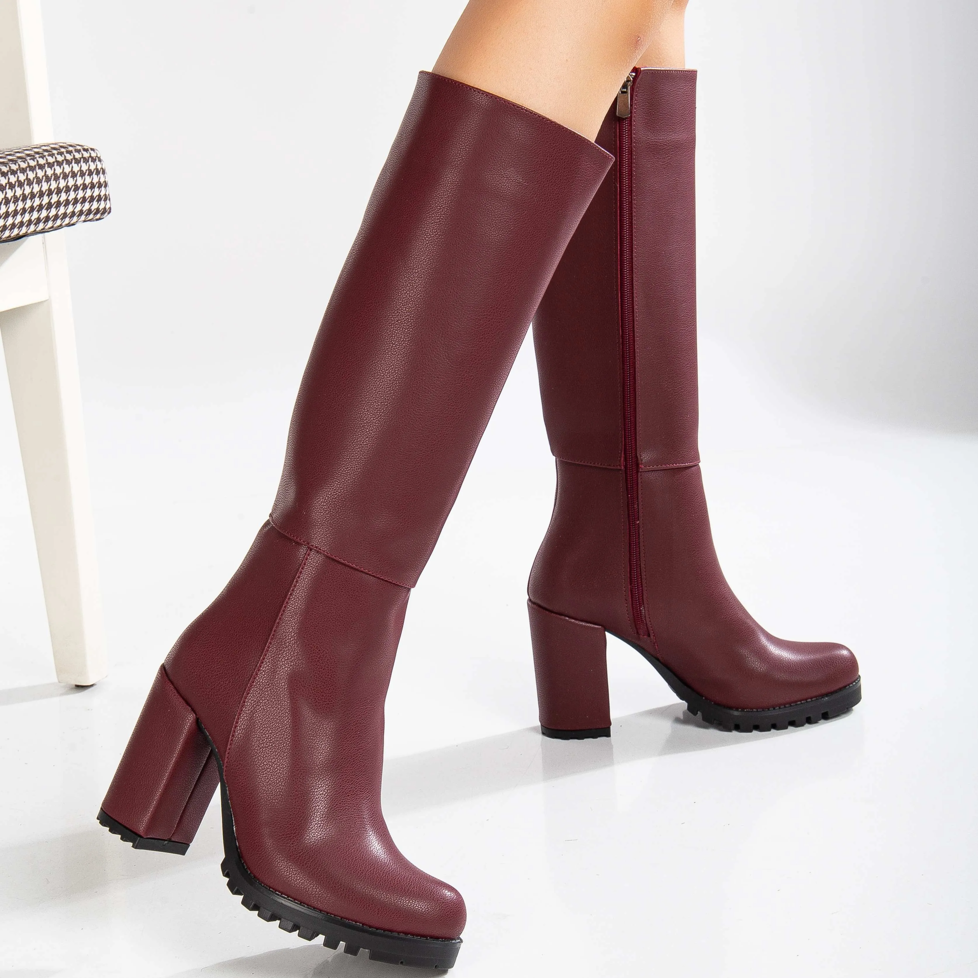 Alize - Burgundy Calf Platform Boots