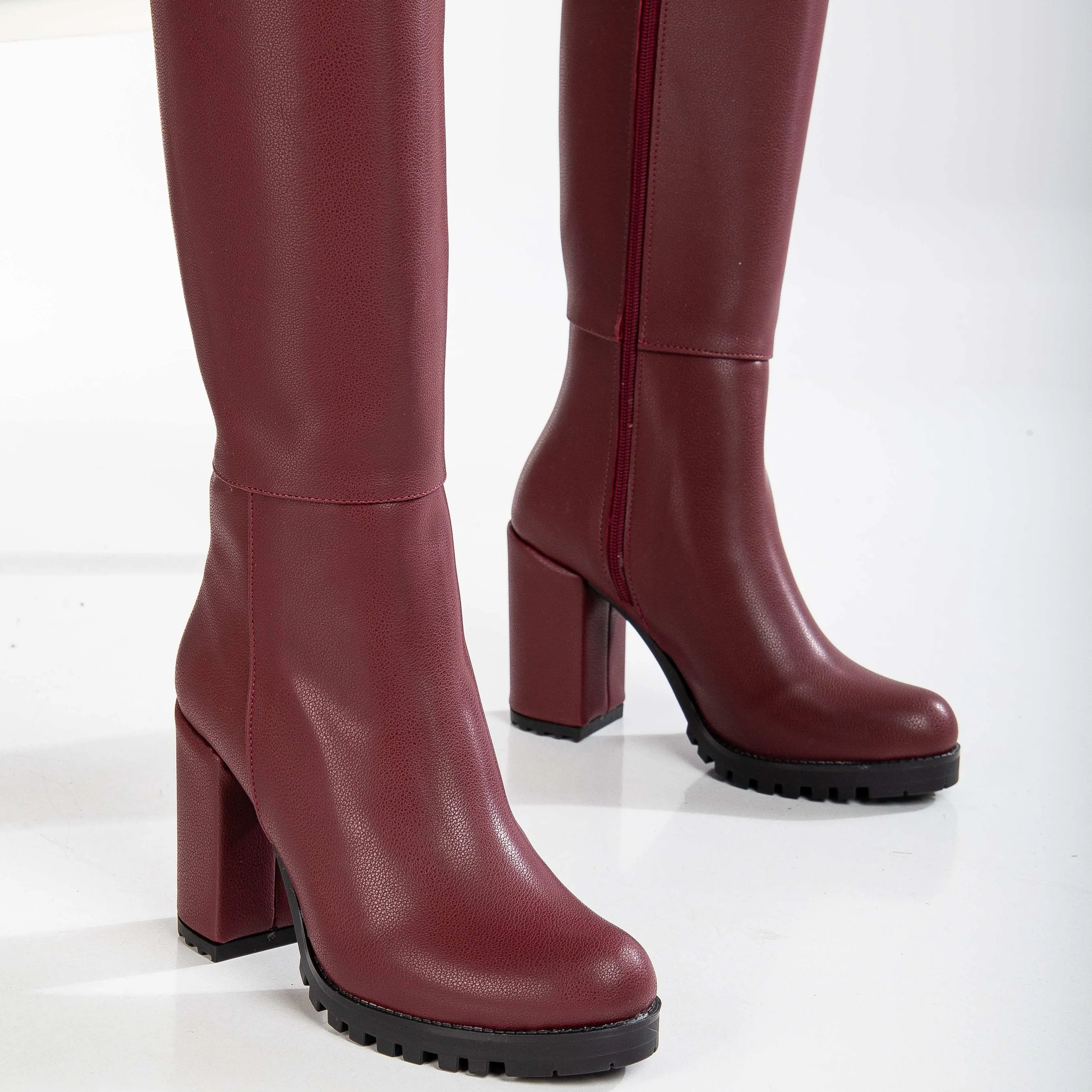 Alize - Burgundy Calf Platform Boots