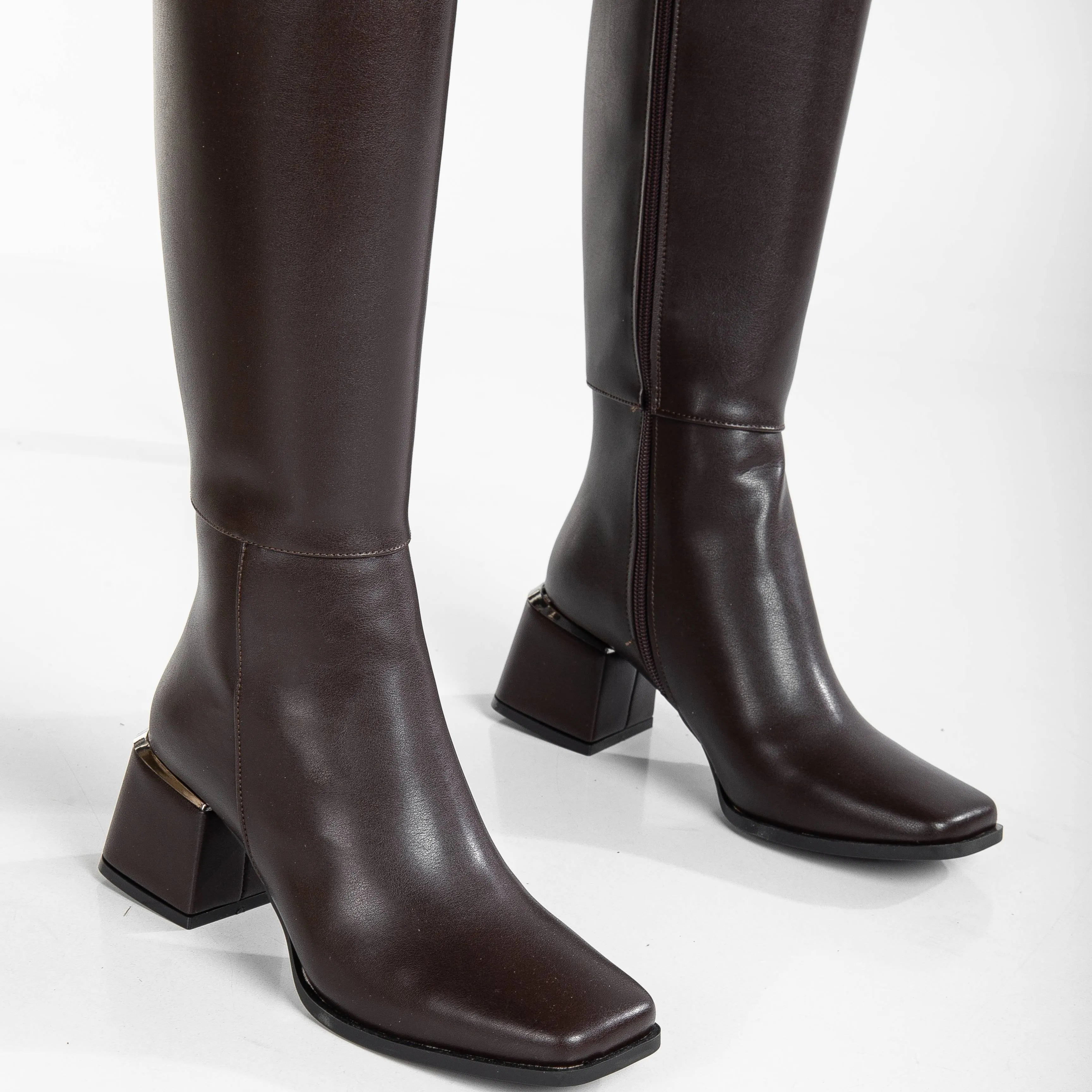 Anelise - Dark Brown Knee High Boots