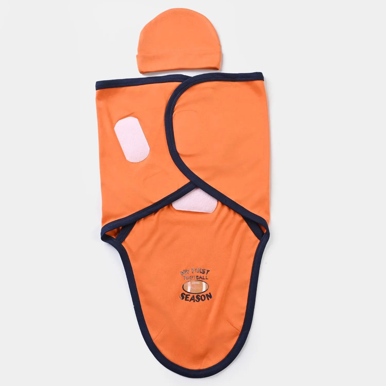 Baby Swaddle With Cap | ORANGE