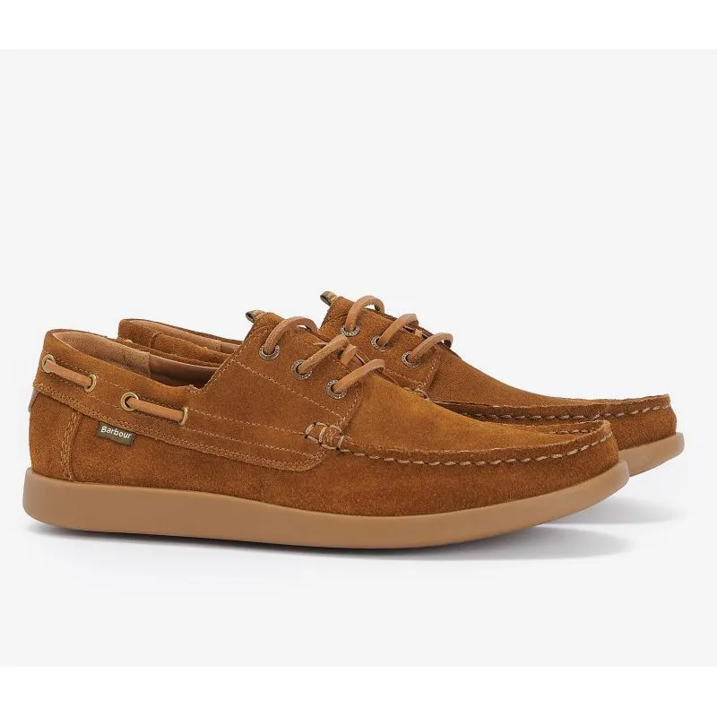 Barbour Armada Mens Deck Shoe - Cognac Suede