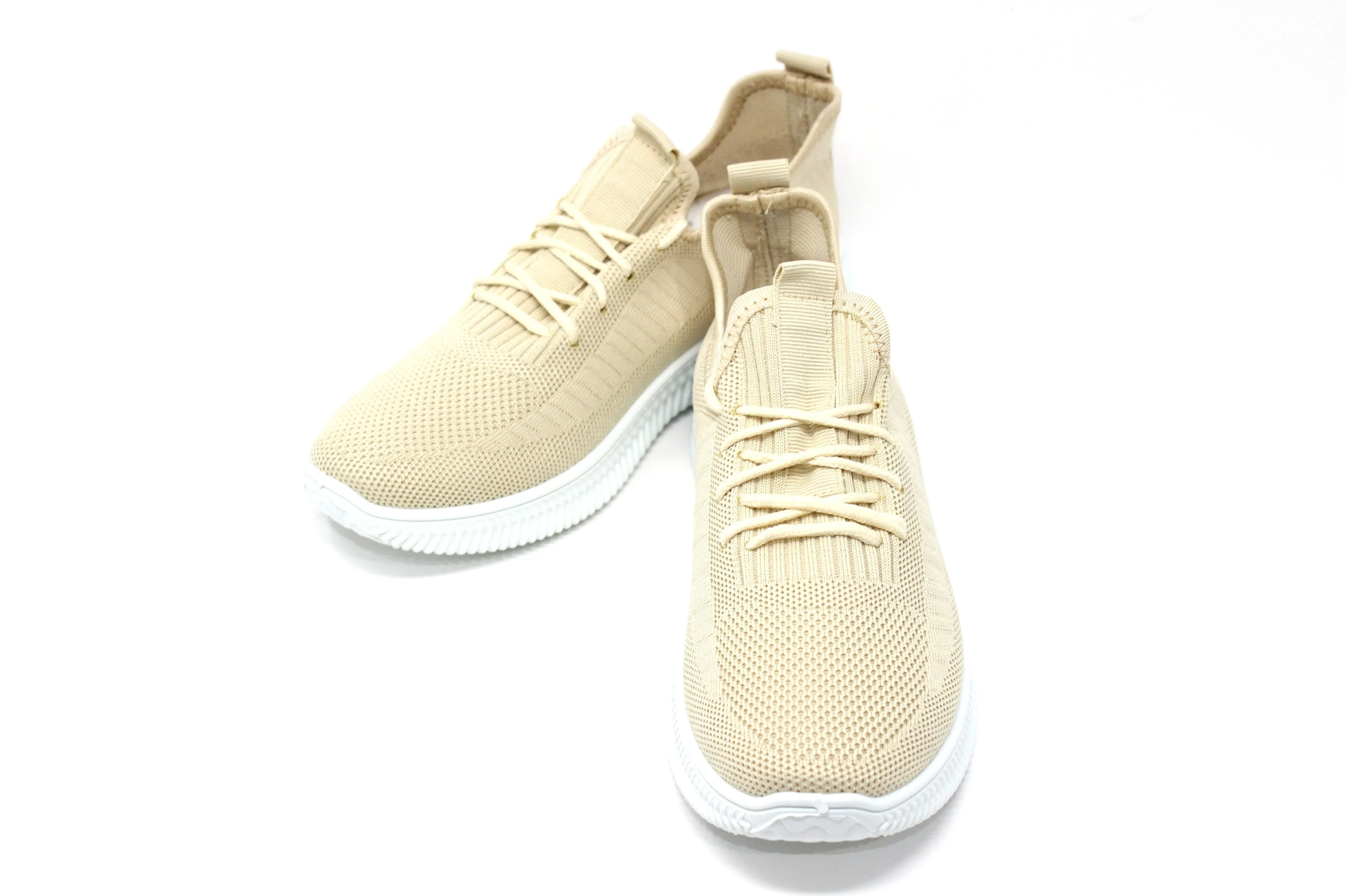 Beige Pull-on elasticated Trainer