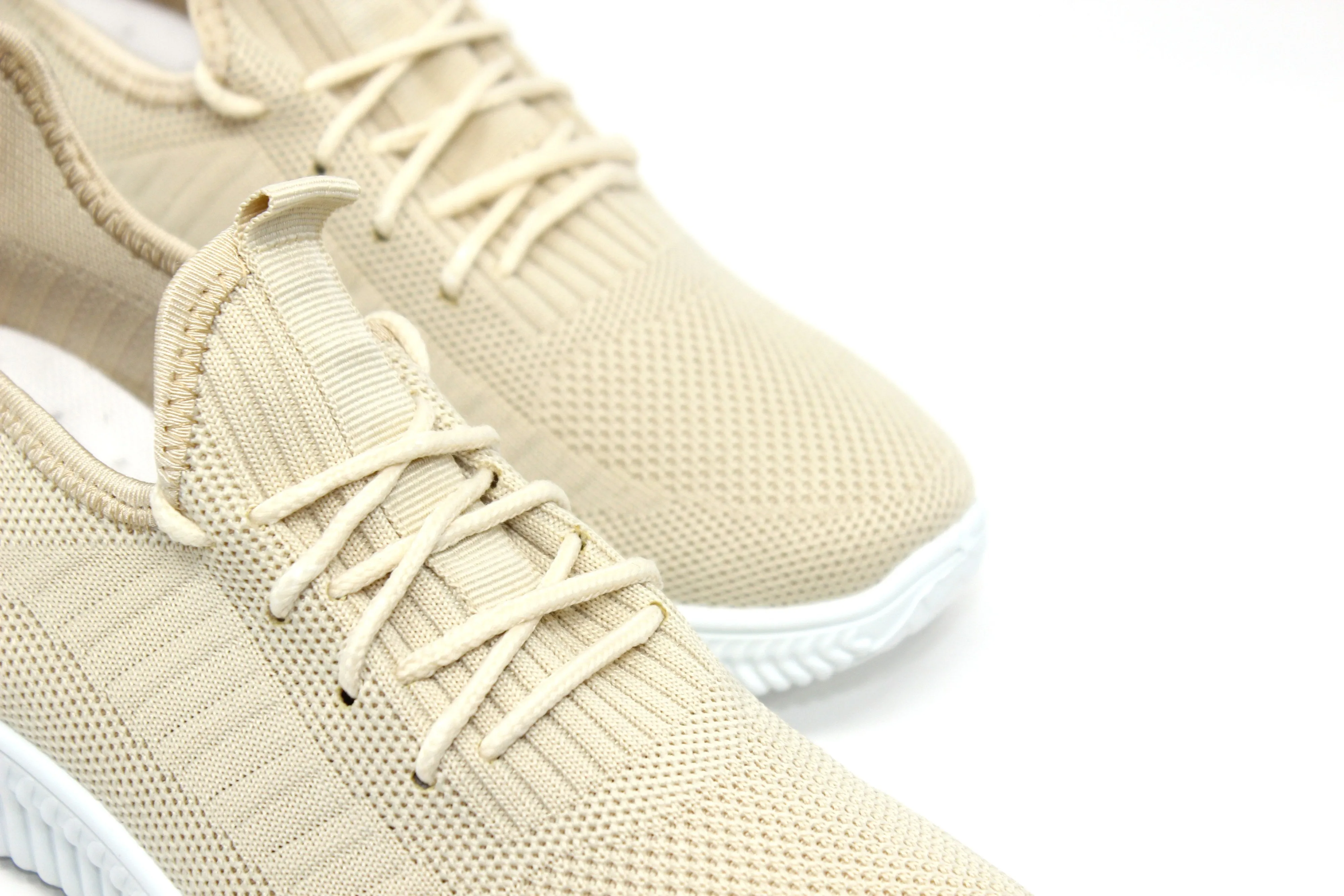 Beige Pull-on elasticated Trainer