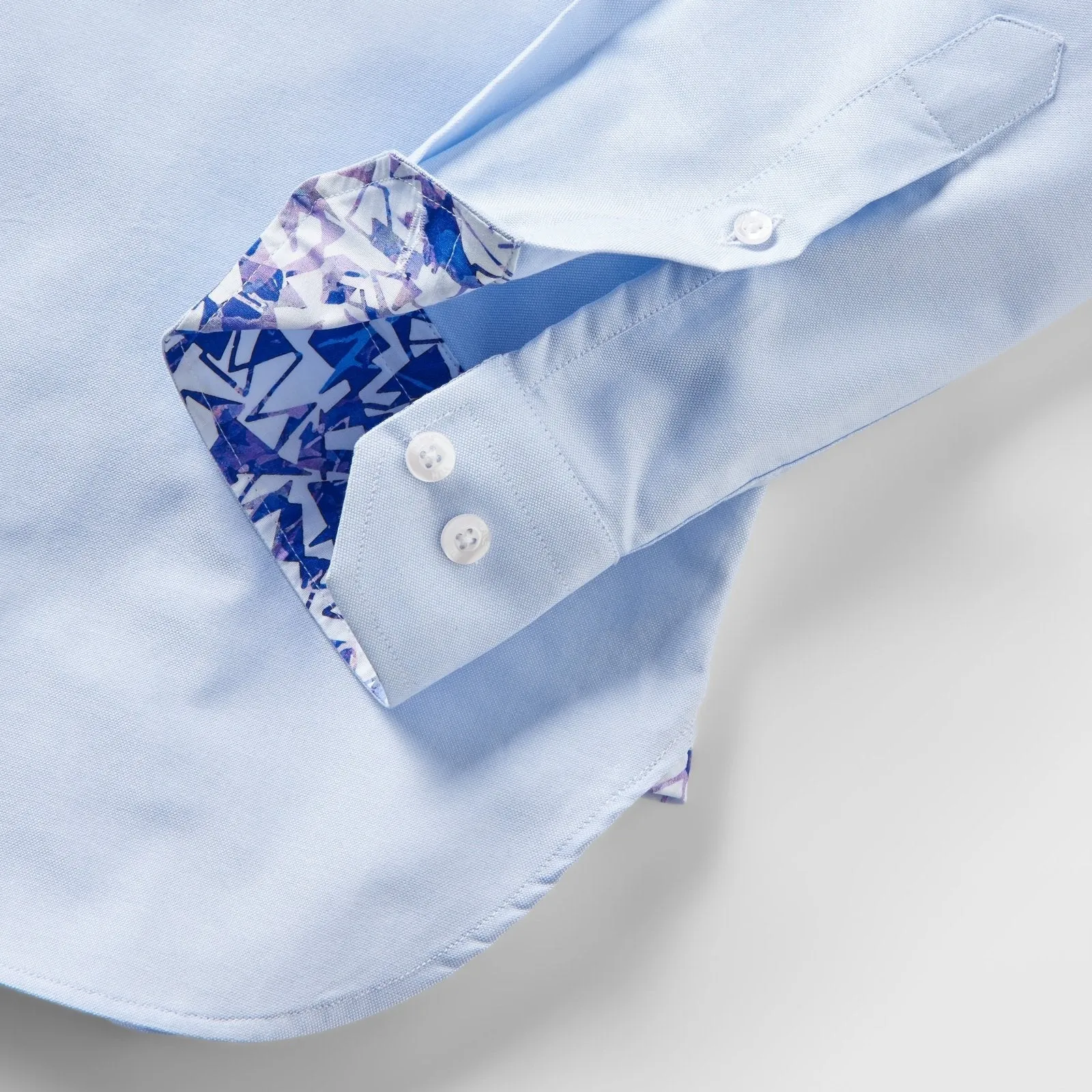 Blue Oxford with Shattered Shards Accents Button-Down Shirt