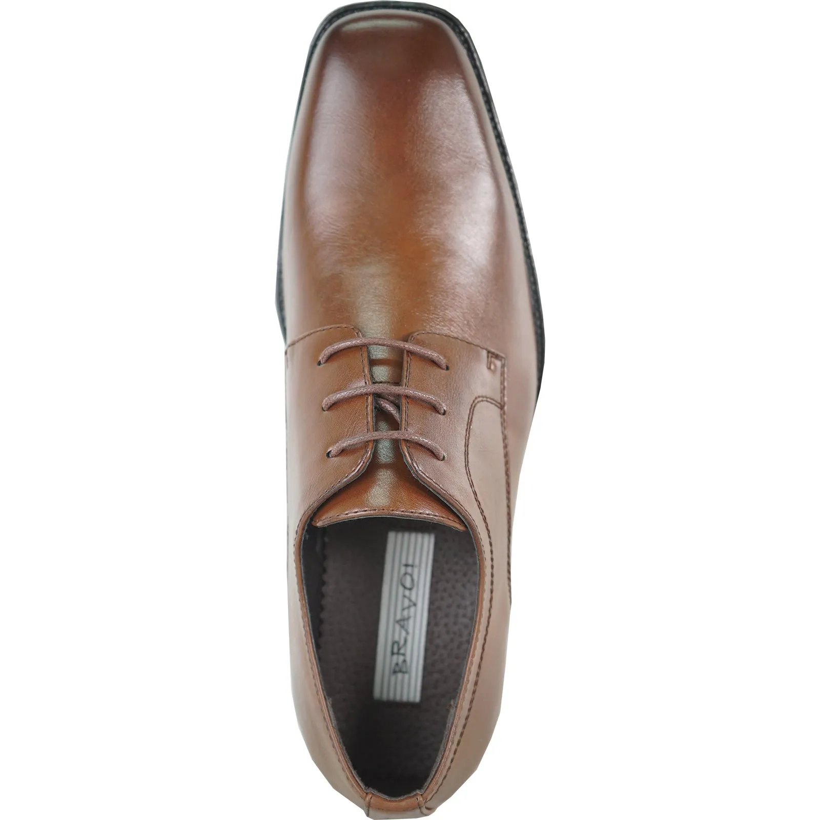 BRAVO Men Dress Shoe MILANO-8 Oxford Shoe Brown