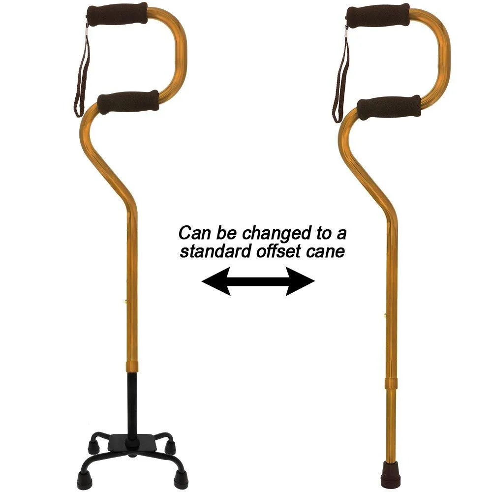 Bronze EZ-Get-Up: Convertible Quad Base Cane for Easy Rising