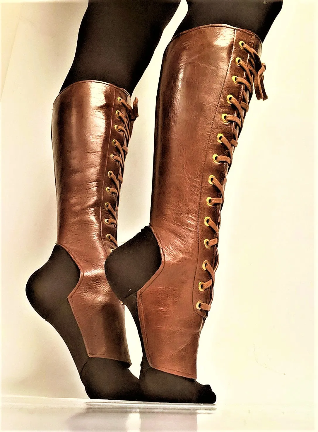 Brown Aerial boots w/ FRONT Lacing   side ZIP