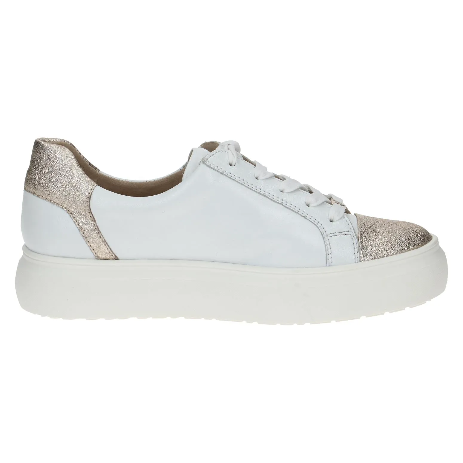 Caprice Ladies Metallic Toe Lace Up Sneaker