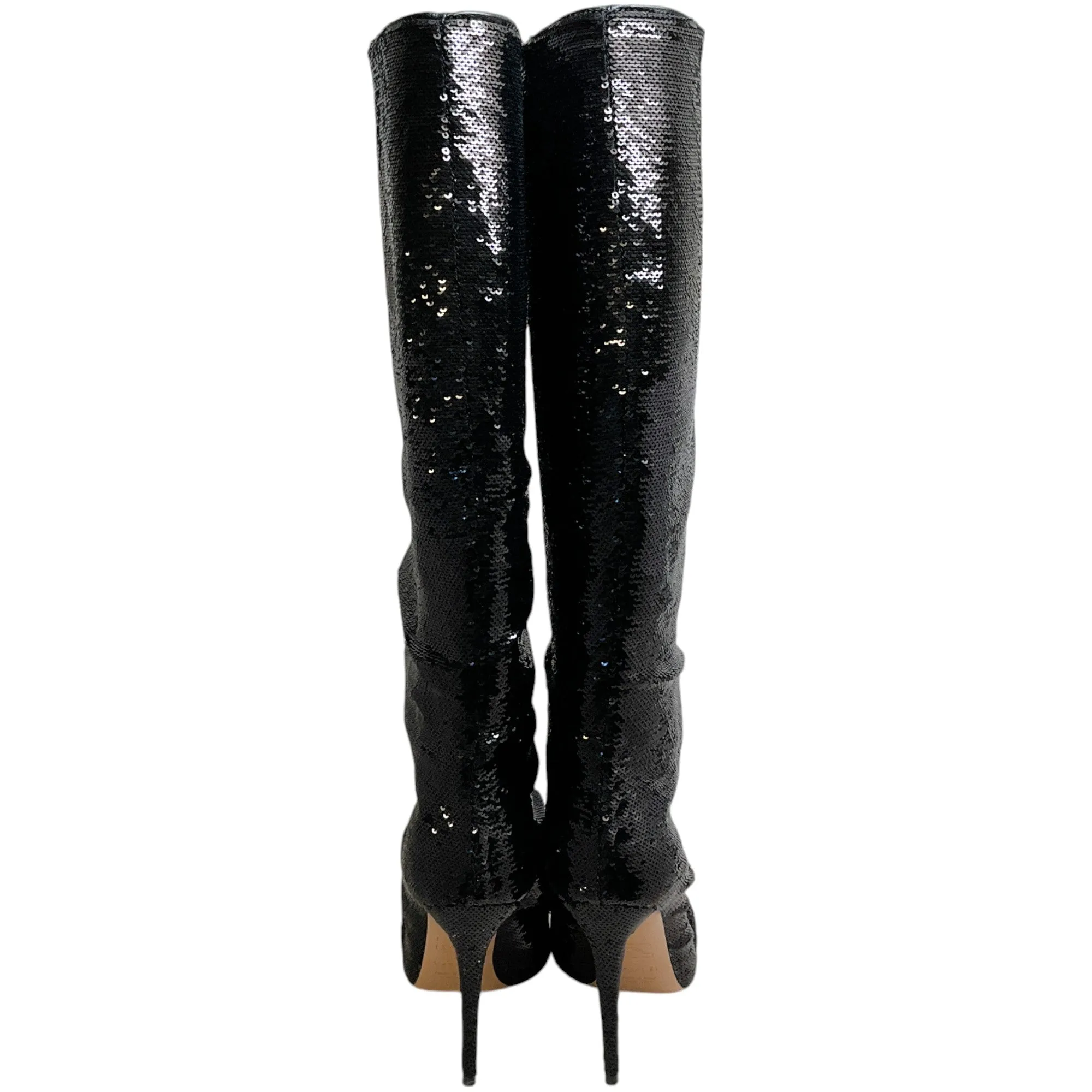 Casadei Black Sequined Mermaid Boots