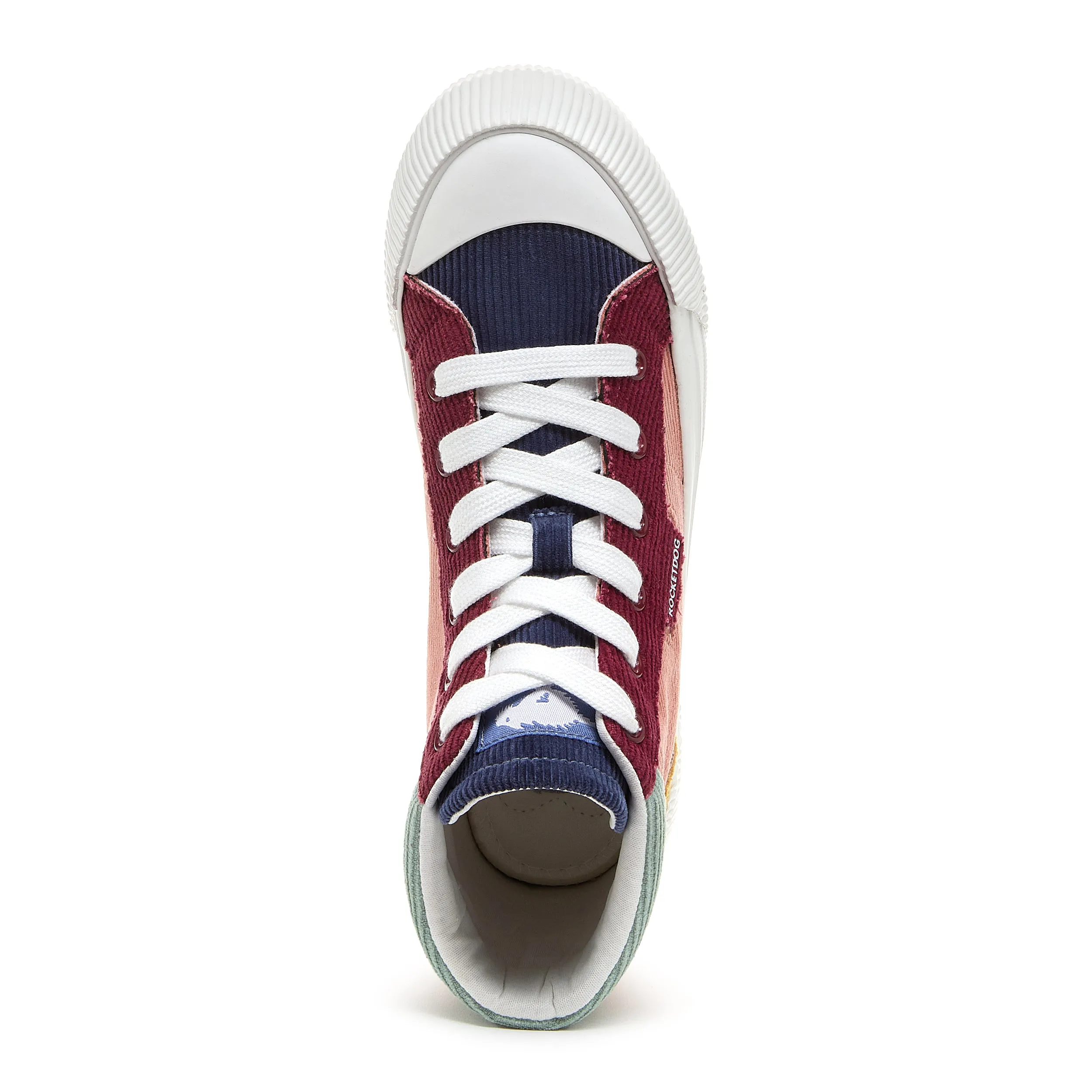 Cheery Pink Corduroy High-top Trainers