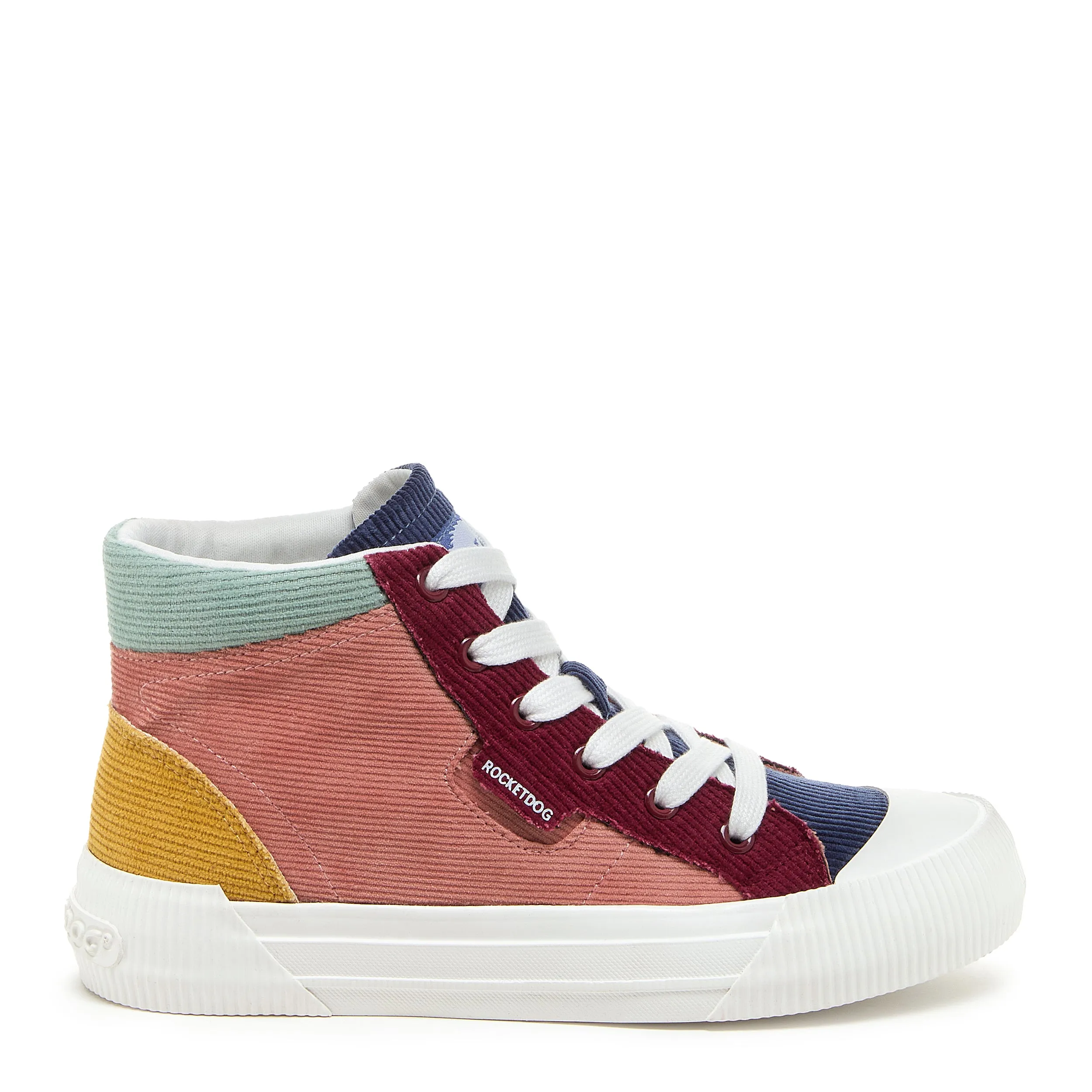 Cheery Pink Corduroy High-top Trainers