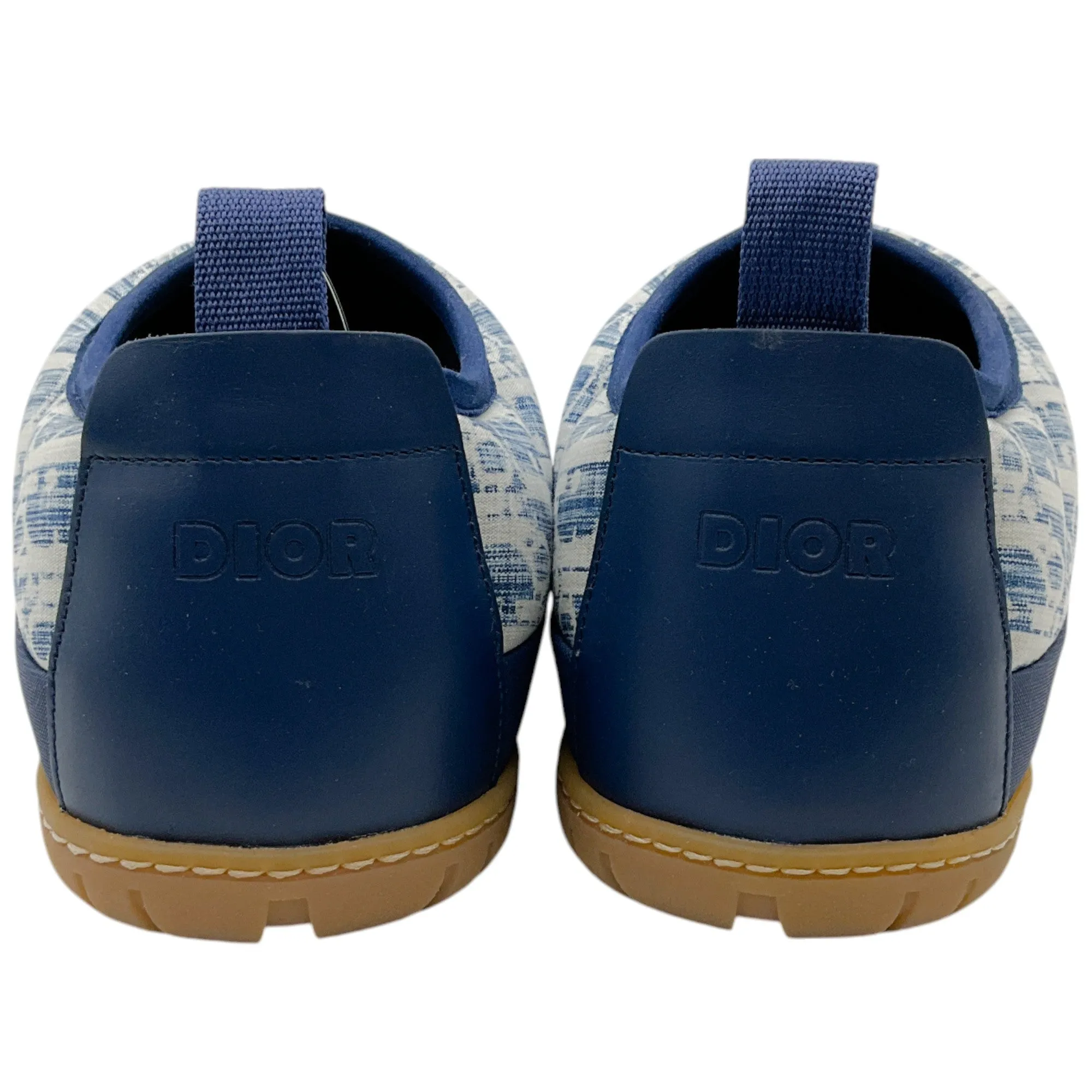 Christian Dior Blue / White Quilted Logo Slip On Clogs