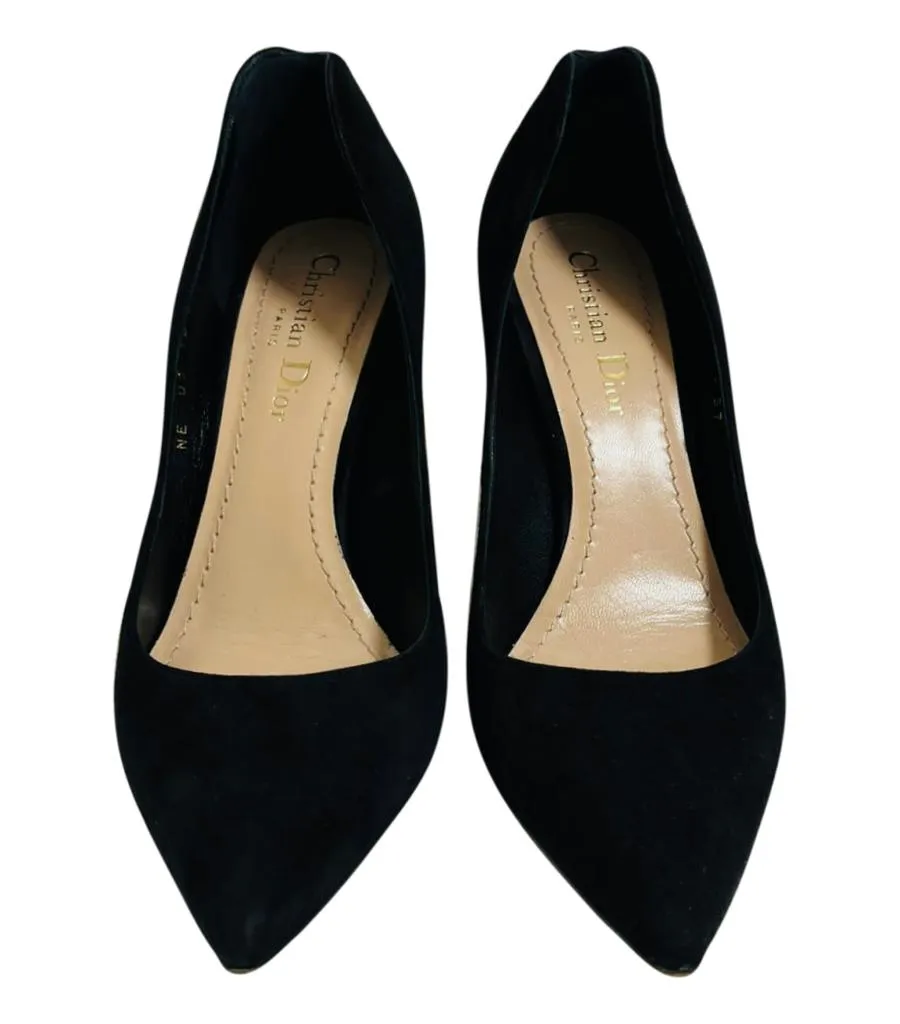 Christian Dior Stud Embellished Suede Pumps. Size 37