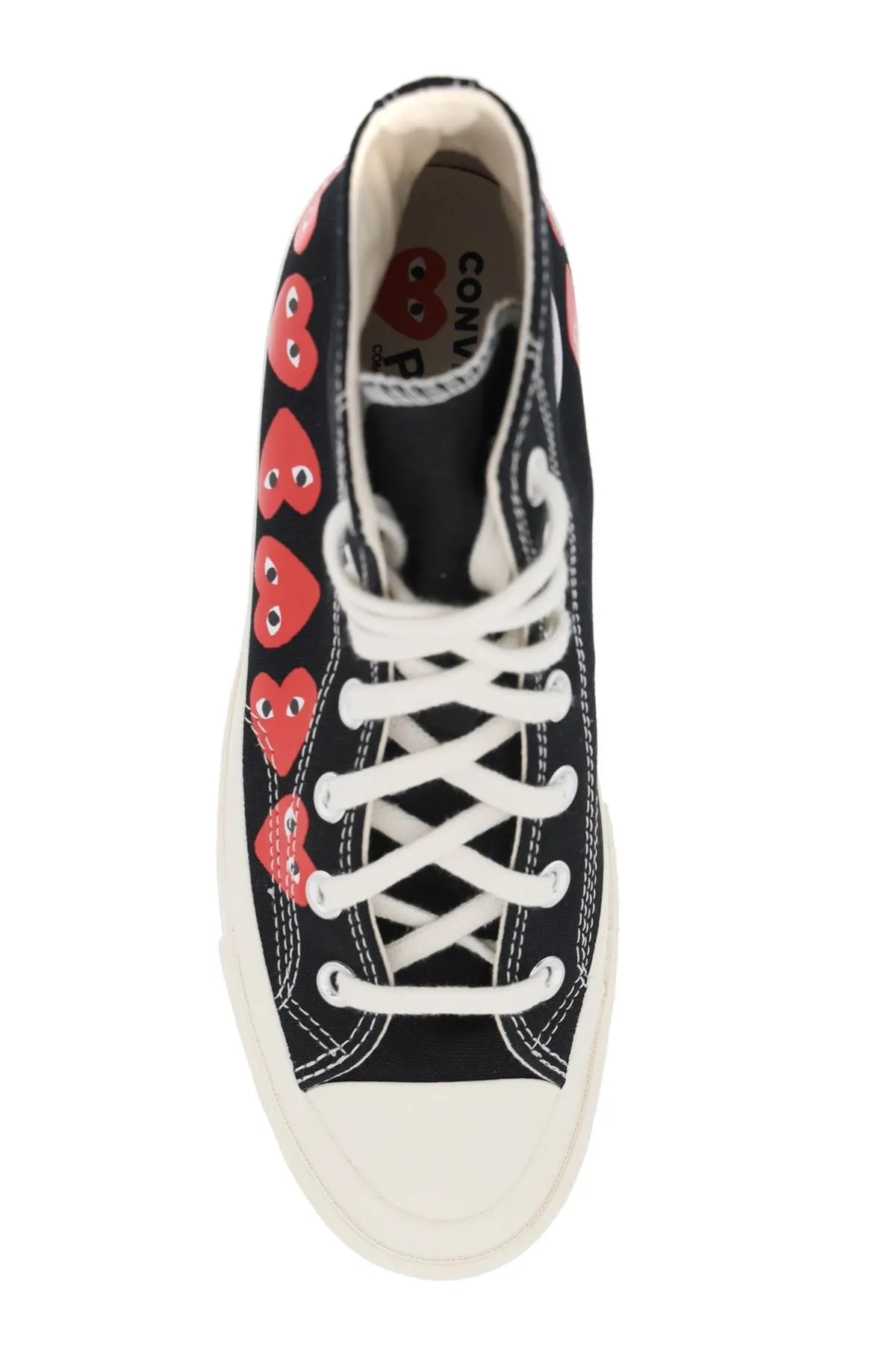 Comme des garcons play multi heart converse x comme des garçons play hi-top sneakers