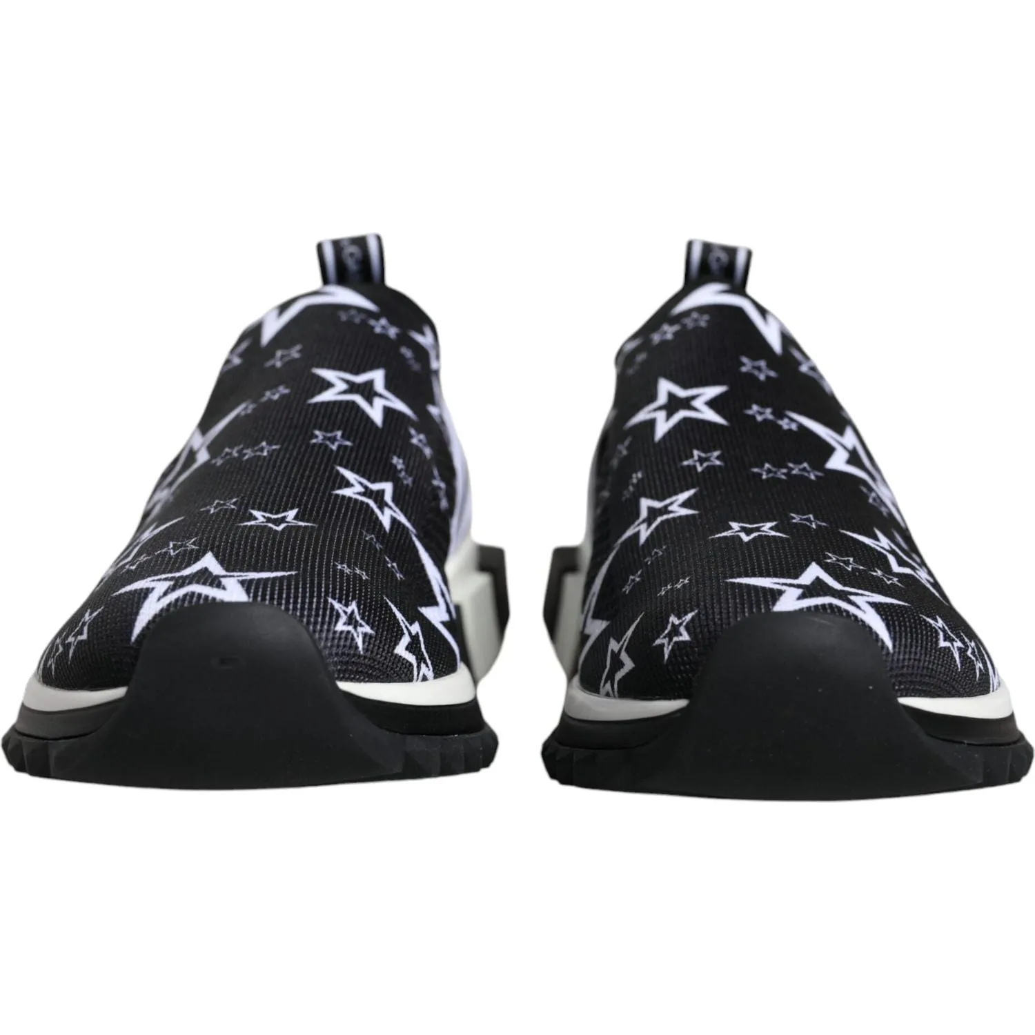 Dolce & Gabbana Black White Star Print Sorrento Sneakers Shoes