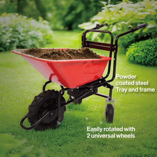 Electric Wheelbarrow with 24v Motor, 330 lb Capacity, Heavy-Duty Tires