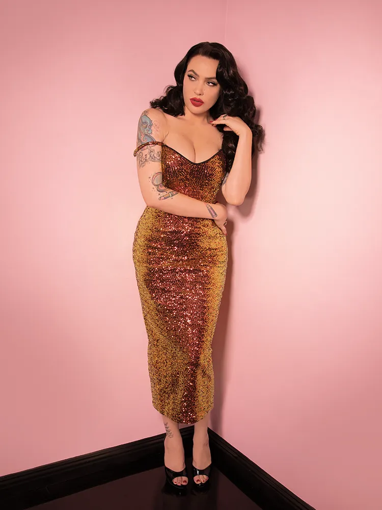 FINAL SALE - Glitz & Glamour Dress in Phoenix Sequins - Vixen by Micheline Pitt