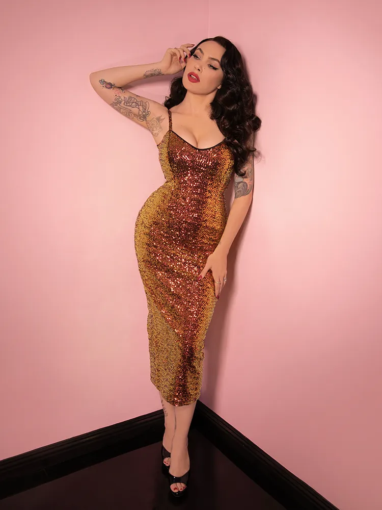 FINAL SALE - Glitz & Glamour Dress in Phoenix Sequins - Vixen by Micheline Pitt