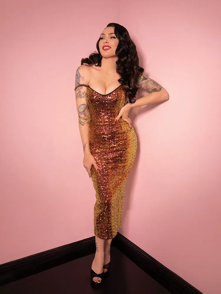 FINAL SALE - Glitz & Glamour Dress in Phoenix Sequins - Vixen by Micheline Pitt