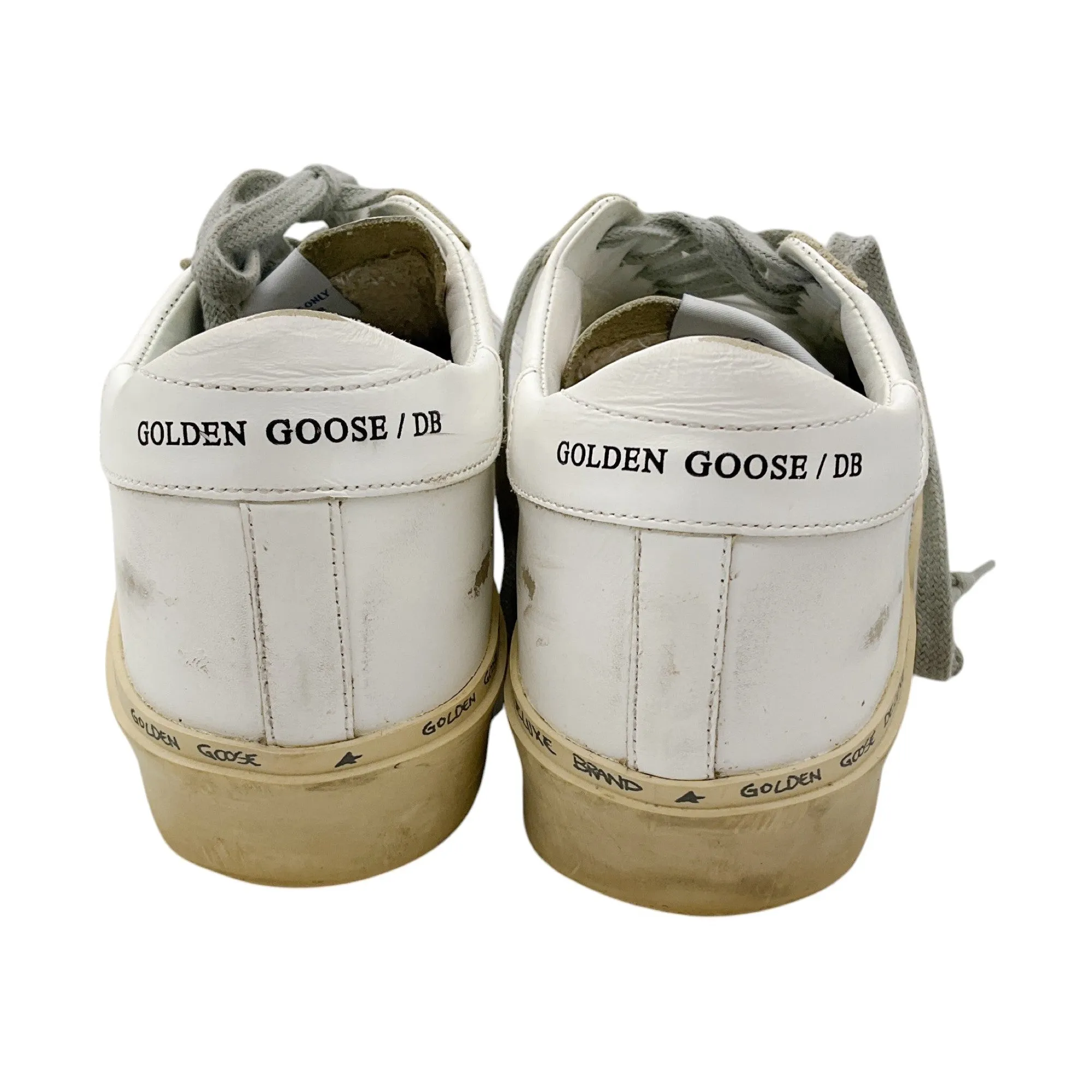 Golden Goose Deluxe Brand White / Gold Metallic Leather Hi Star Sneakers