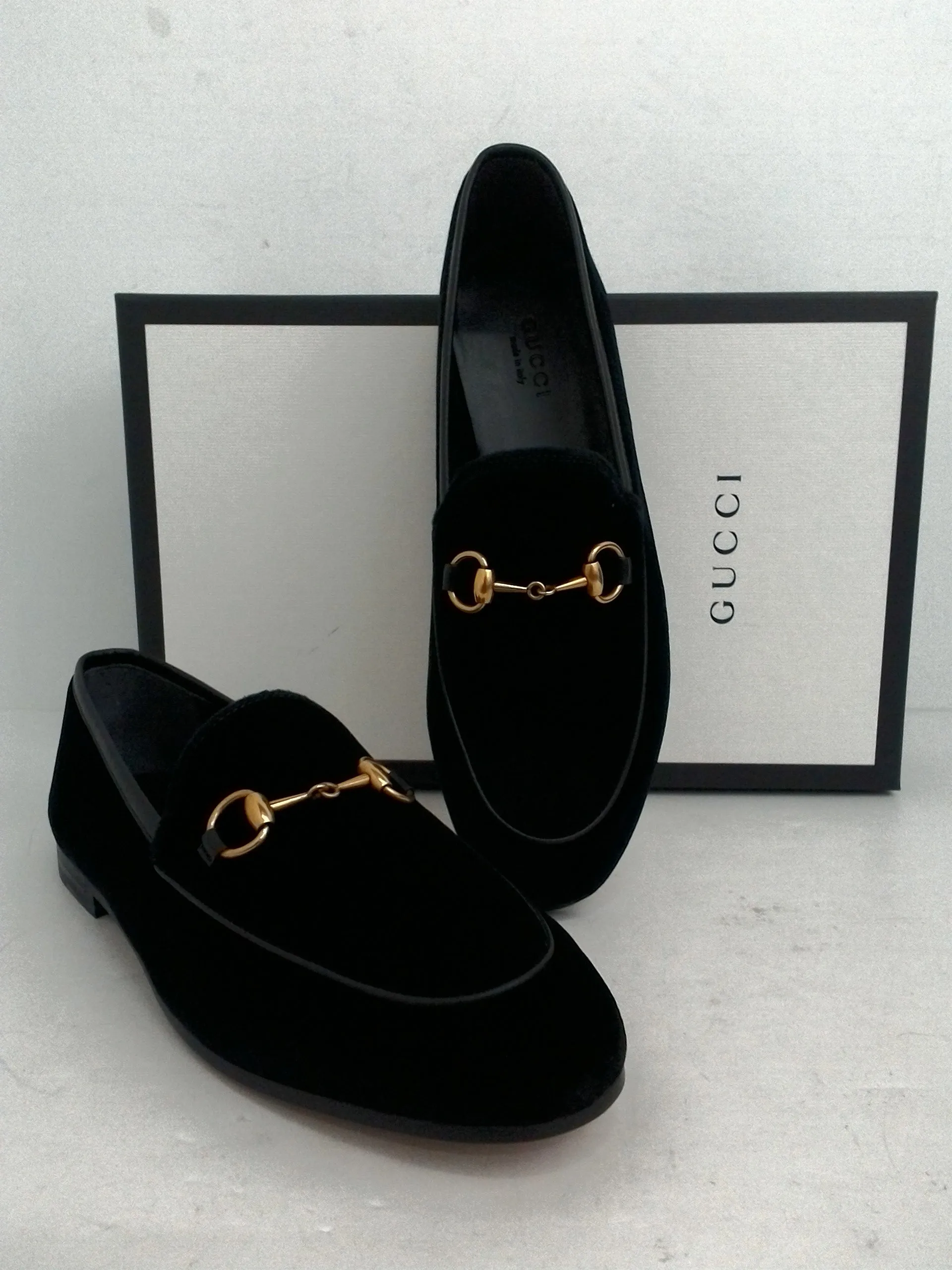 Gucci Women's Soft Velvet Malaga Kid Black Size 36 - 39