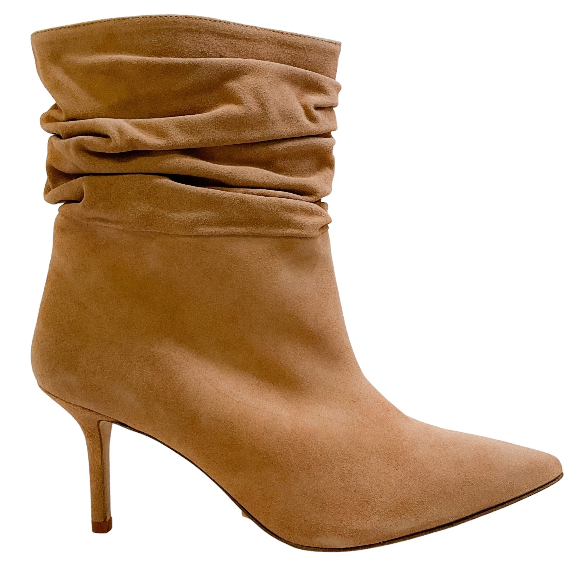 L'Agence Beige Suede Florine Slouch Booties