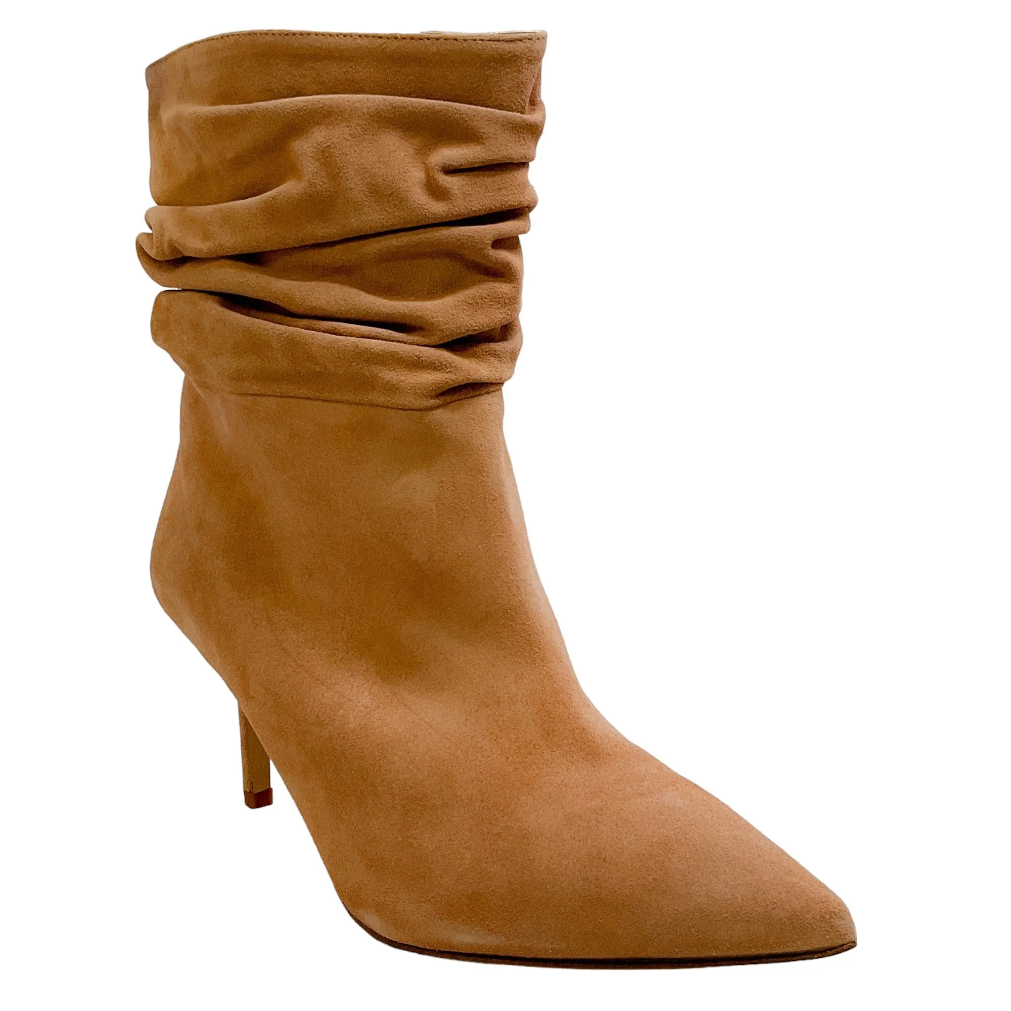 L'Agence Beige Suede Florine Slouch Booties