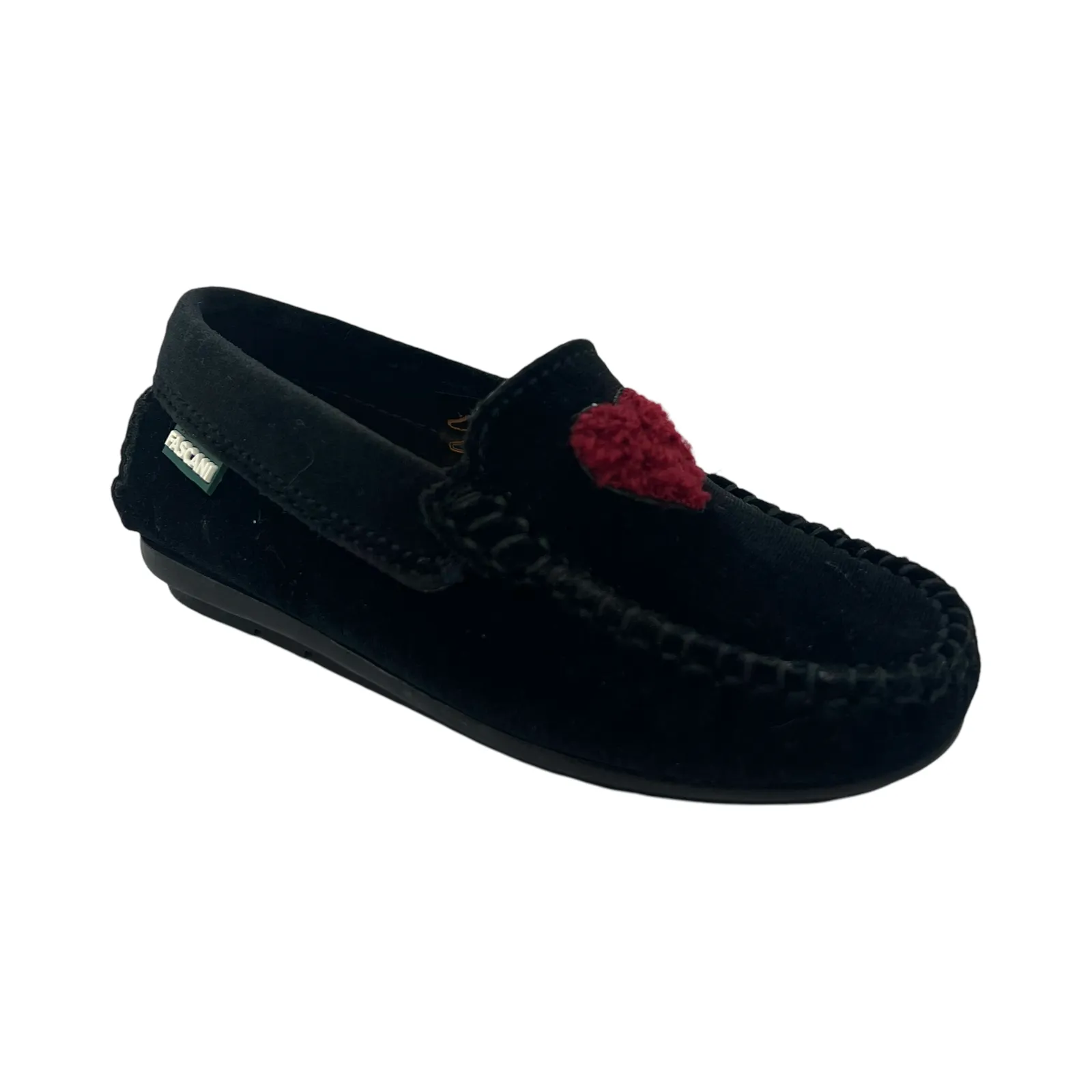 Luccini Black Velvet Heart Moccassin