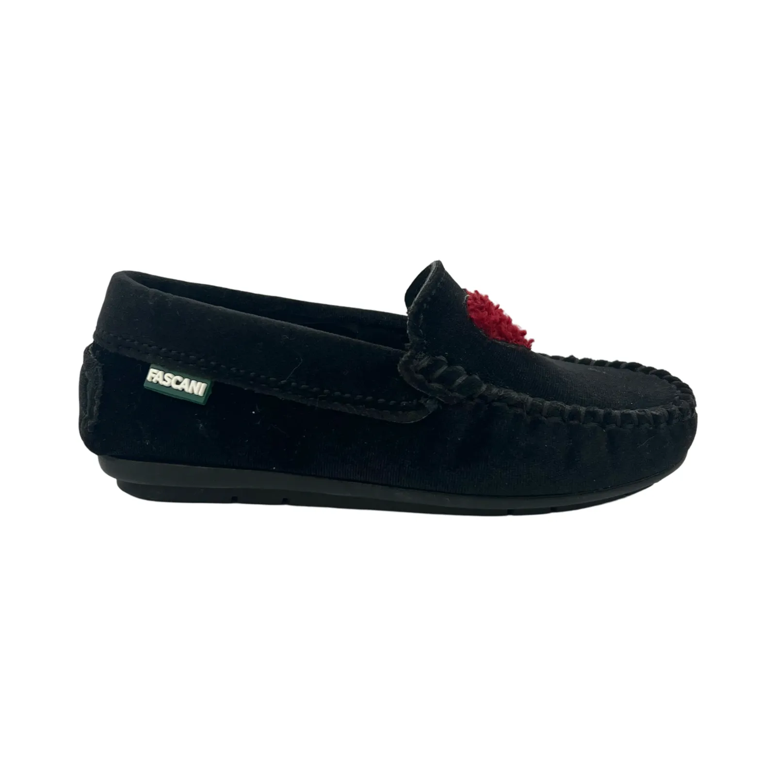 Luccini Black Velvet Heart Moccassin