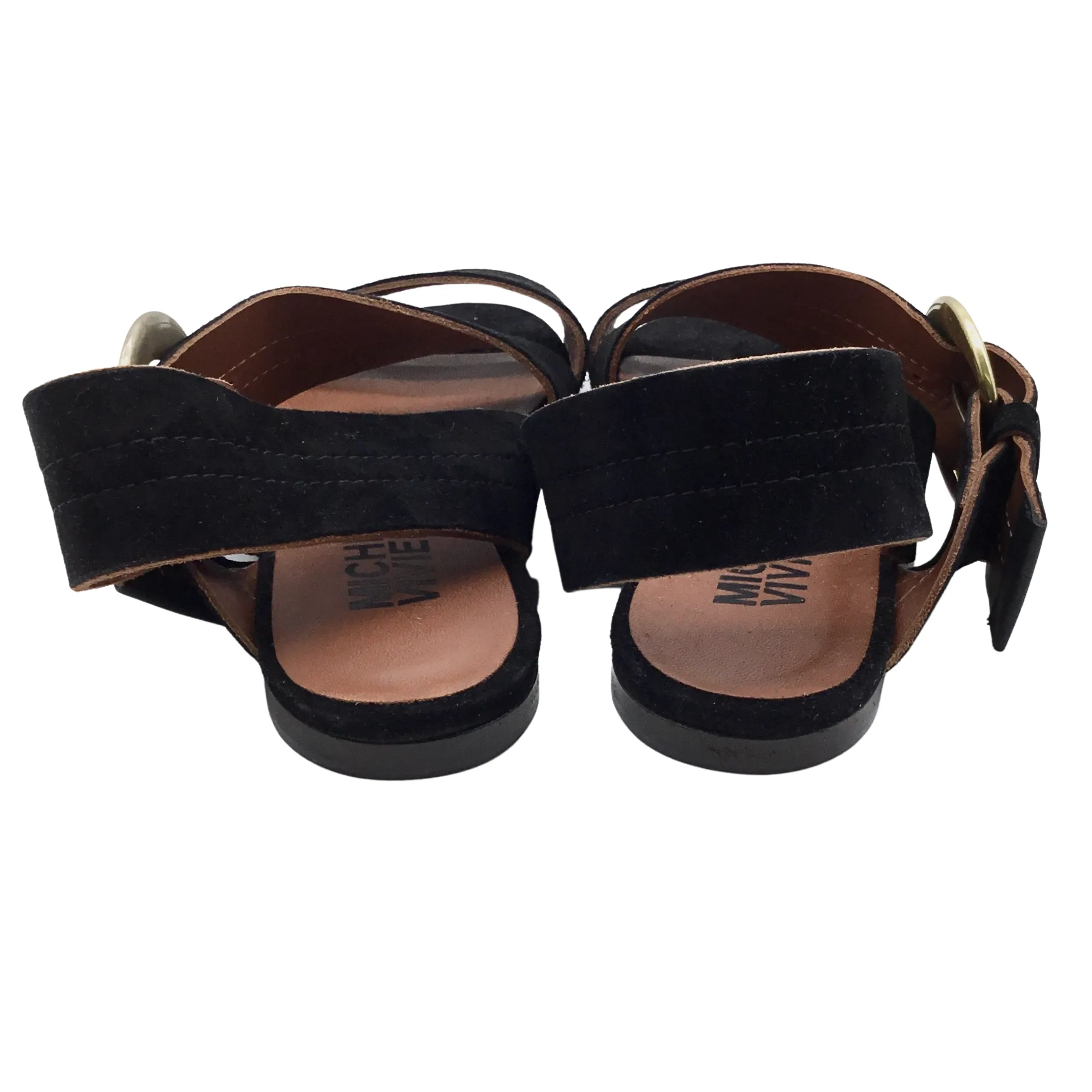 Michel Vivien Black Suede Traver Sandals