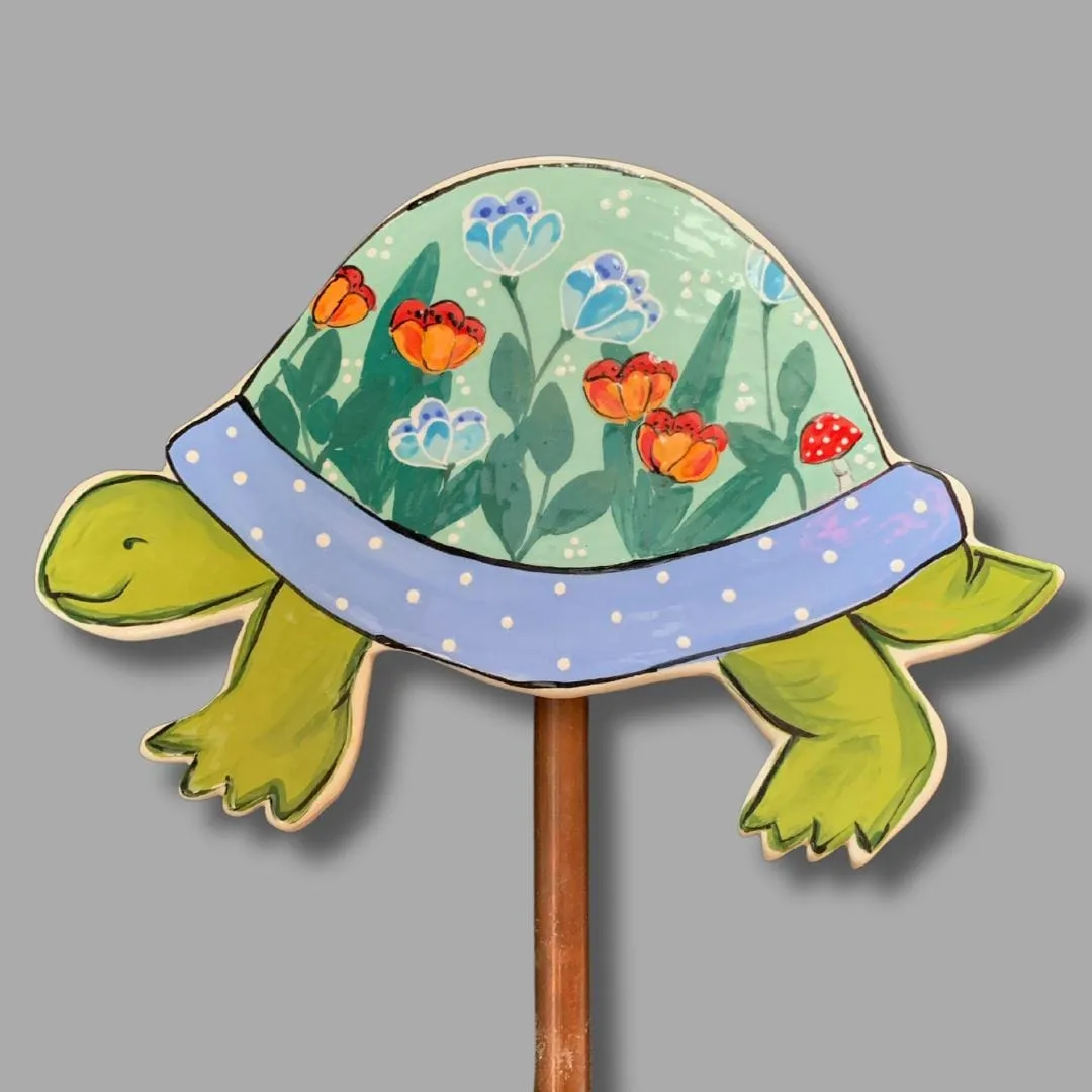 Mint Turtle Garden Stake