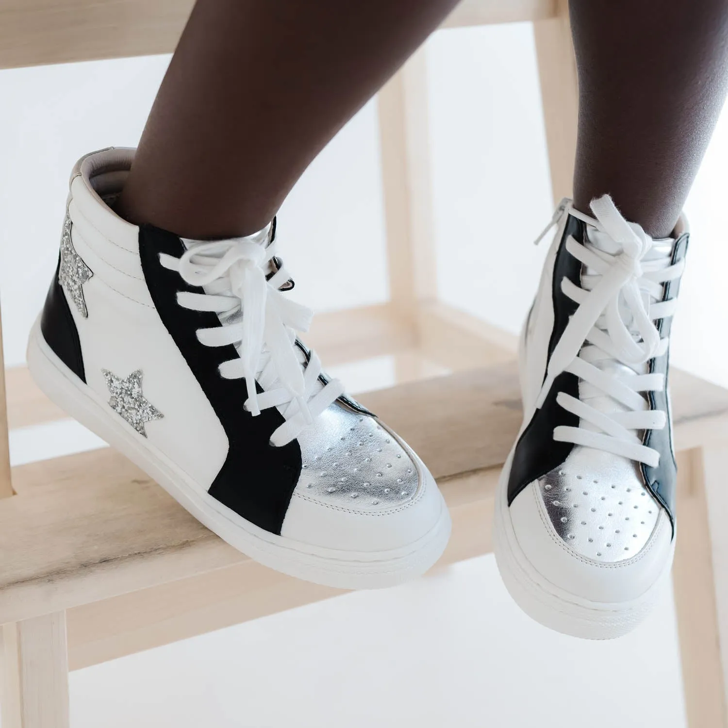 Miss Hannah Sneaker in Black & White - Kids