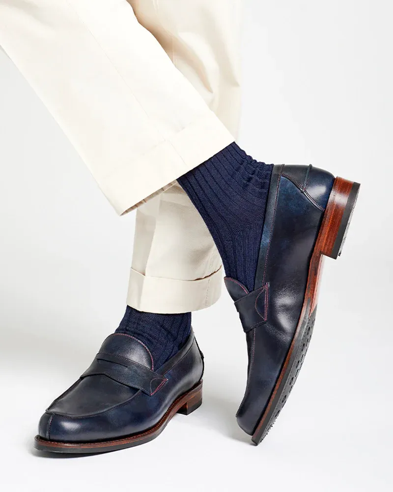 Museum Blue Penny Loafer