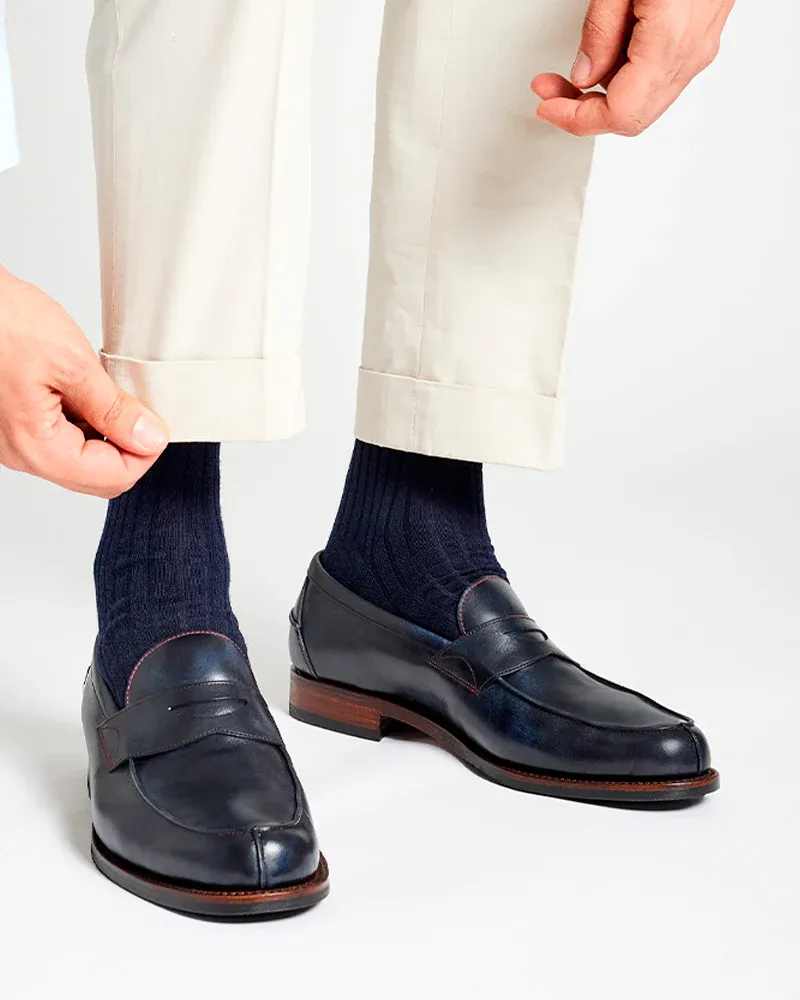 Museum Blue Penny Loafer