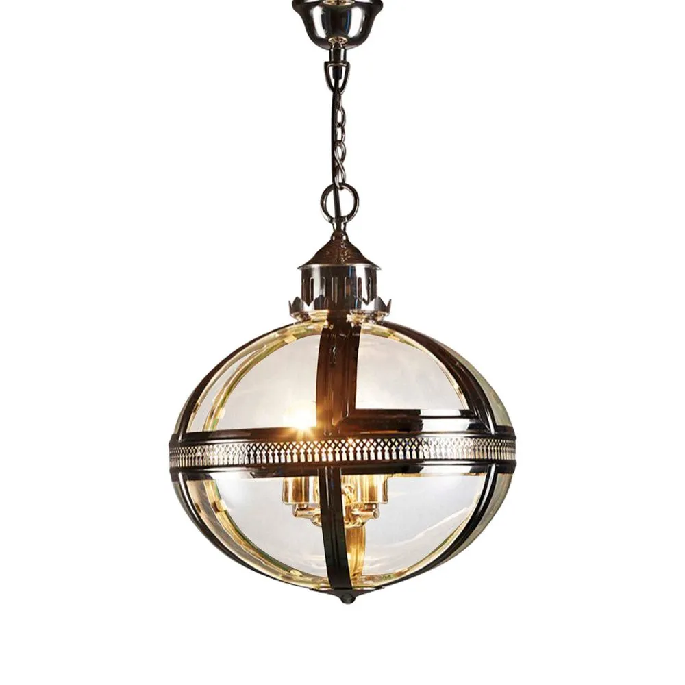 Oxford Hanging Lamp in Shiny Nickel