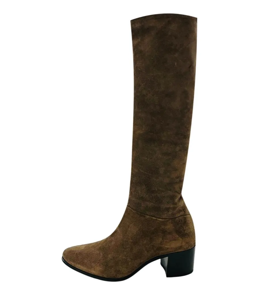 Prada Suede Knee-High Boots. Size 35