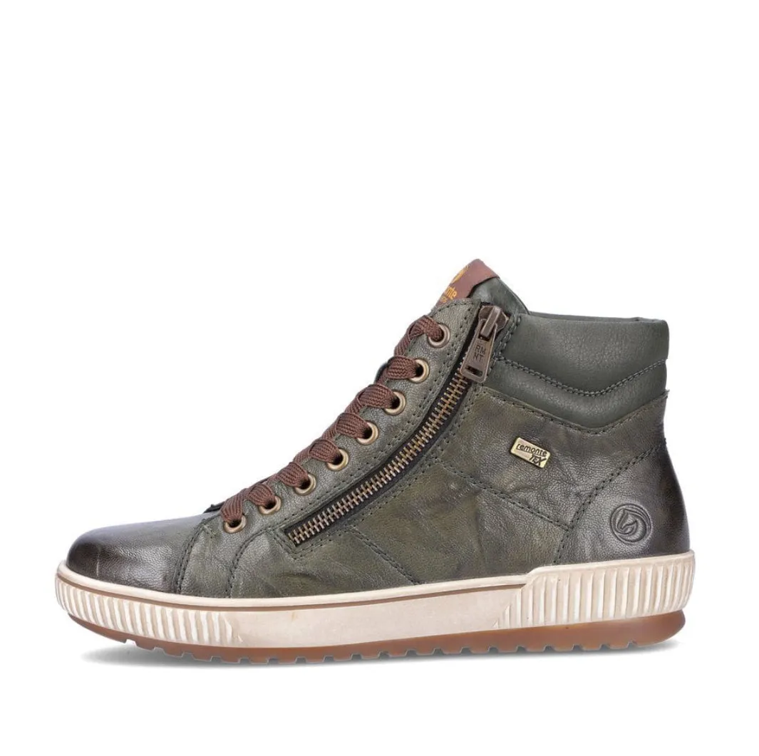 Remonte D0772-52 Ottawa Forest Green Leather Tex High Top Trainer Boots