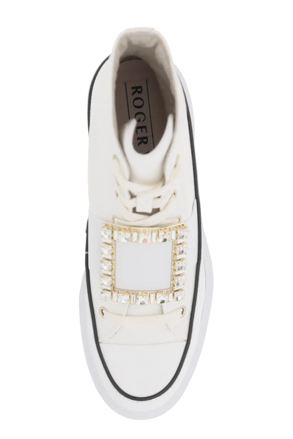 Roger vivier viv' go-thick canvas high-top sneakers with buckle