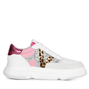 Saint Antea  Metal Studs Pink Leather Sneakers