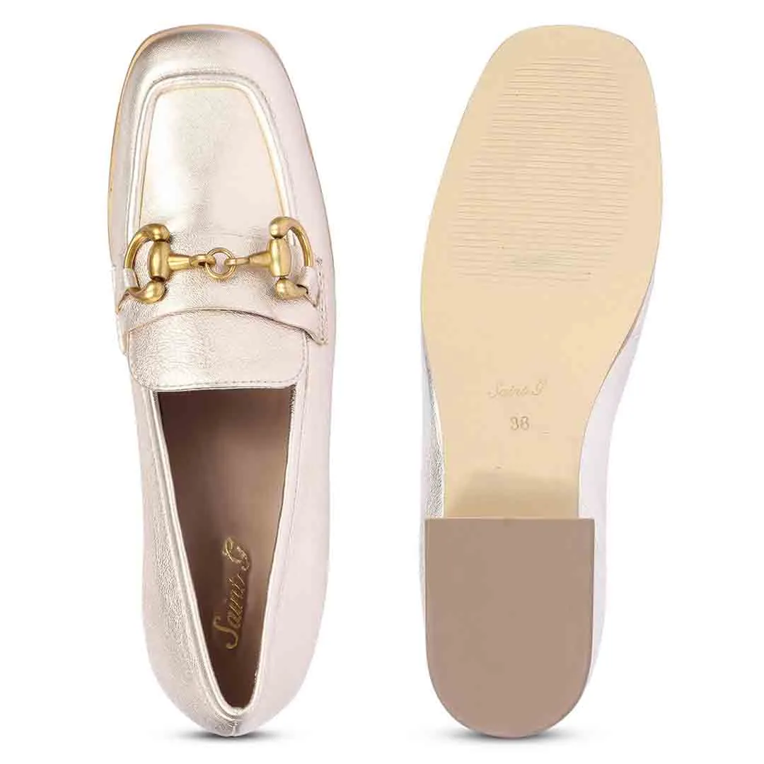 Saint Jacqueline Gold Handcrafted Leather Shoes