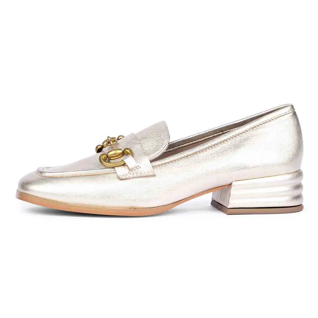 Saint Jacqueline Gold Handcrafted Leather Shoes