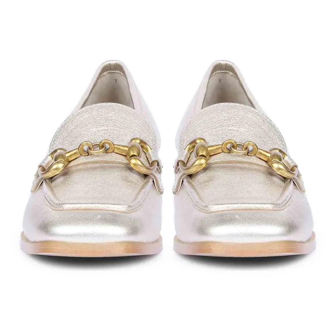 Saint Jacqueline Gold Handcrafted Leather Shoes