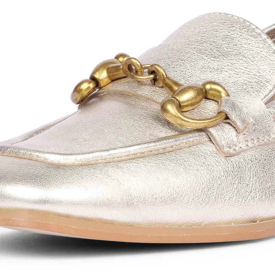 Saint Jacqueline Gold Handcrafted Leather Shoes