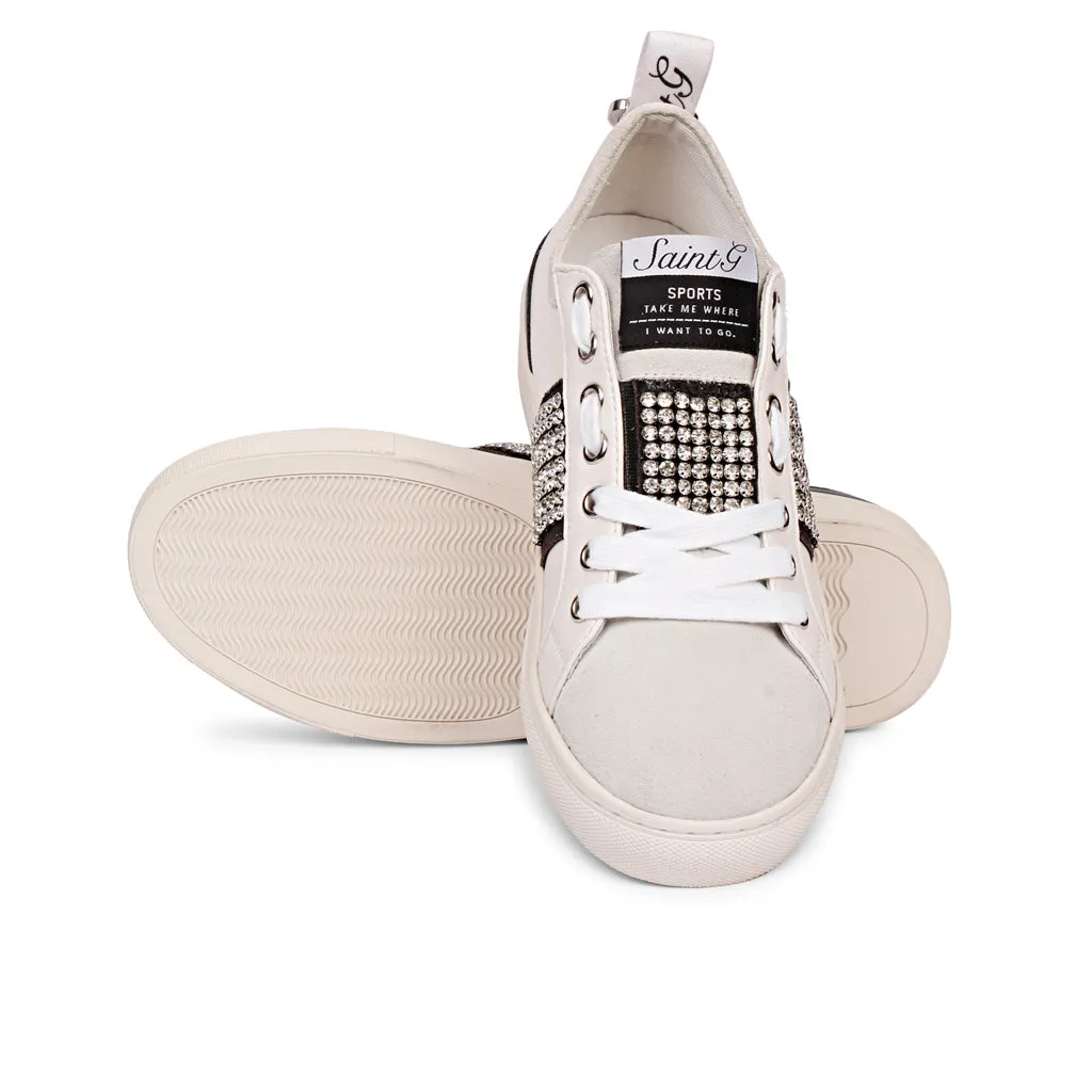 Saint Janet Off White Leather Sneakers